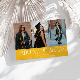 La aventura comienza Tarjeta multi foto graduación