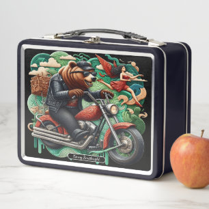 La aventura de la motocicleta con un osito elegant