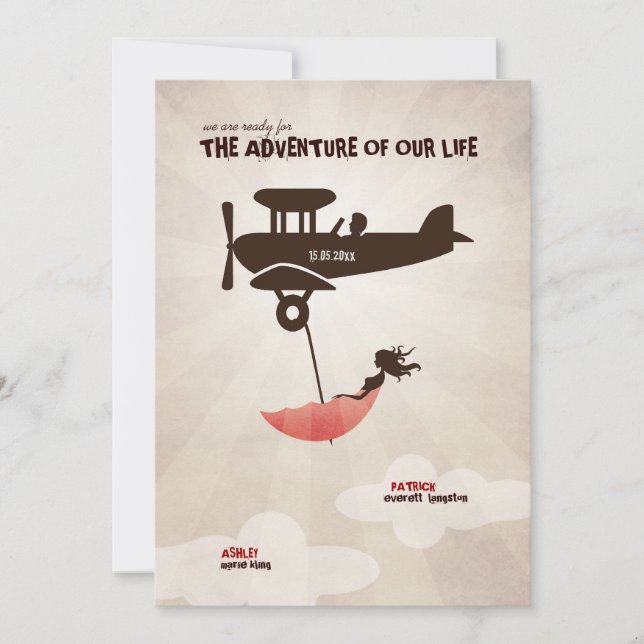 La aventura de nuestra invitación de la boda de la (Anverso)