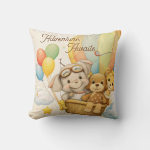 la aventura espera almohada   decoración de guarde