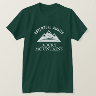 La aventura espera camiseta verde al aire libre de