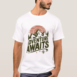 La aventura espera camiseta vintage de senderismo
