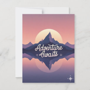 La aventura espera la postal natural