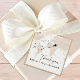 La aventura espera las etiquetas de Baby Shower Fa