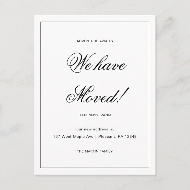 La aventura espera nueva Invitación de movimiento  (Anverso)