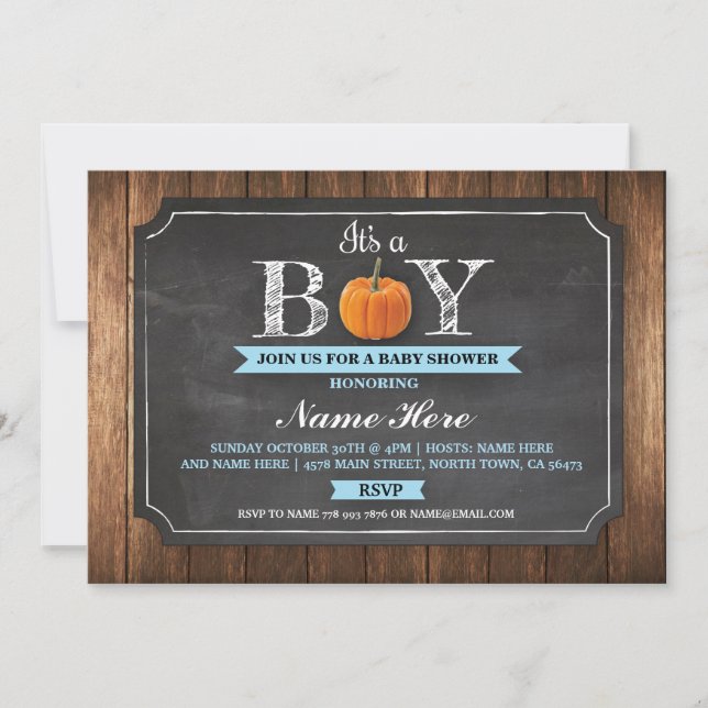 La Baby Shower de calabaza es una invitación a los (Anverso)