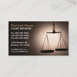 La balanza escala tarjetas de visita del reportero