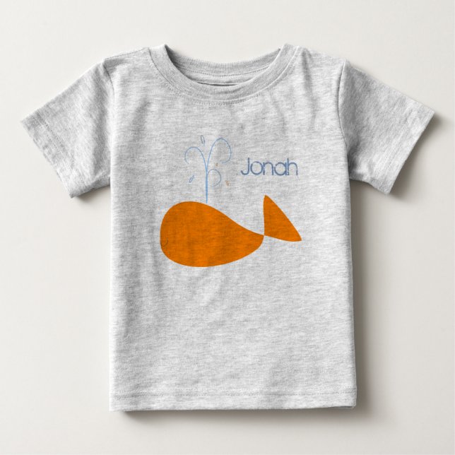 La ballena de Jonah anaranjado embroma la camiseta (Anverso)