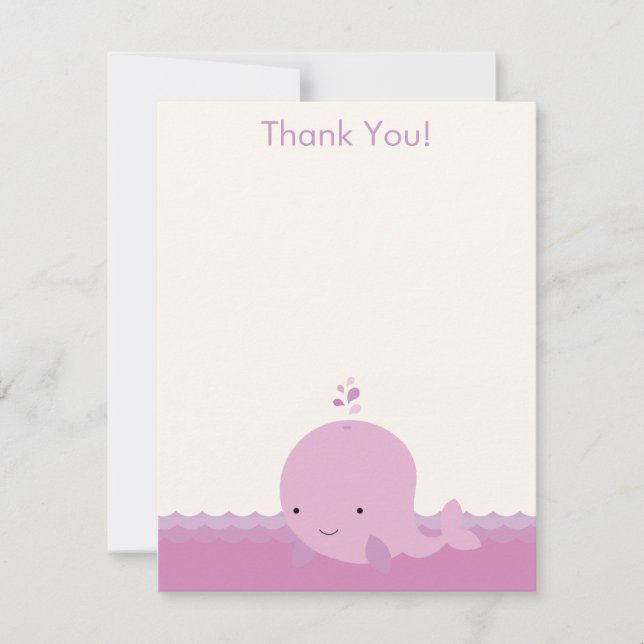 La ballena moderna Baby Shower le agradece tarjeta (Anverso)
