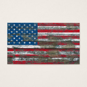 La bandera americana en la madera áspera sube a