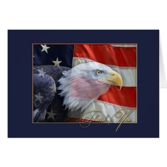La bandera americana y Eagle le agradecen cardar (Anverso (Horizontal))