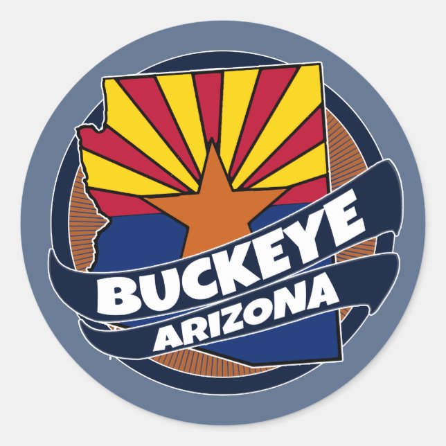 La bandera de Buckeye Arizona incendia a pegatinas (Anverso)