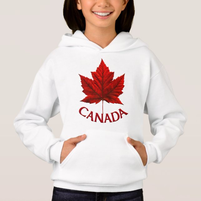 La bandera de Canadá del niño Hoodie Maple Leaf Ki (Anverso)