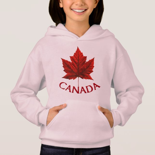 La bandera de Canadá del niño Hoodie Maple Leaf Ki (Anverso)