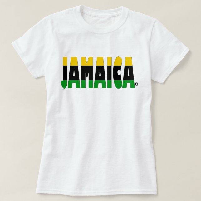 La bandera de Jamaica colorea la camiseta (Diseño del anverso)