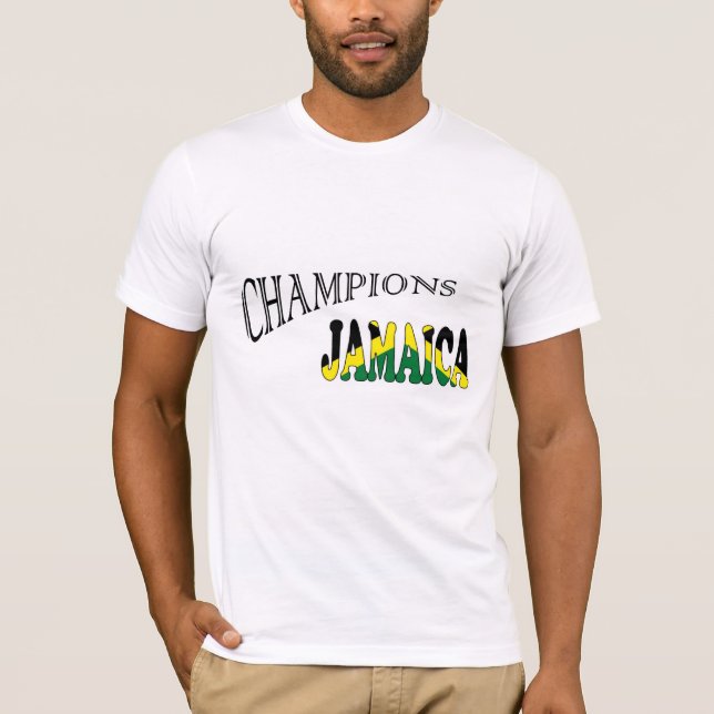 La bandera de Jamaica defiende la camiseta de los (Anverso)