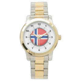 La bandera de Noruega de las mujeres reloj de dobl