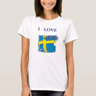LA BANDERA SUECIA DE LA CAMISA AZUL Y AMARILLA ME
