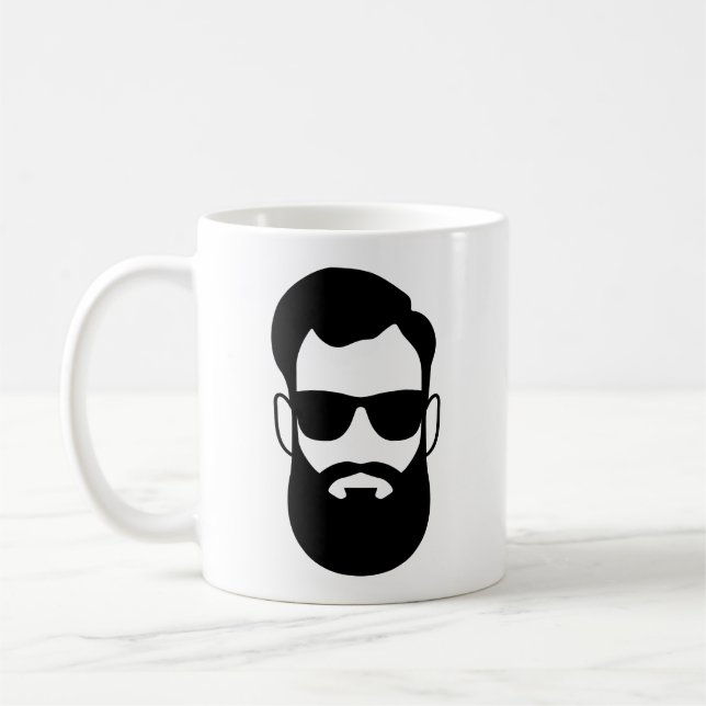 La barba del hombre y taza de las gafas de sol (Izquierda)