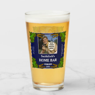 La barra casera de la cerveza salta azul de