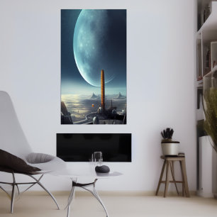 La base de un mundo ajeno   Poster de arte de IA