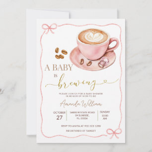 La bebé café está en camino Invitación para baby s