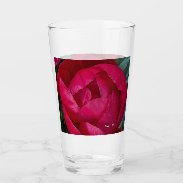La bella y floreciente Peonia Roja (Anverso)