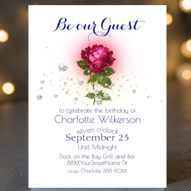 La belleza y la bestia con la invitación a la rosa (Subido por el creador)