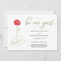 La belleza y la invitación a la boda de la bestia