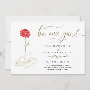 La belleza y la invitación a la boda de la bestia