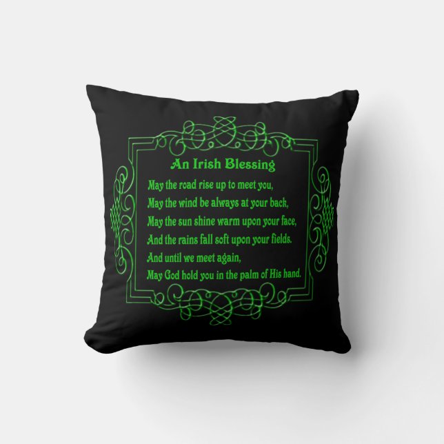 La bendición irlandesa del almohada reversible (Anverso)