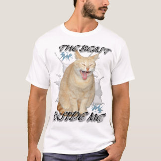 La bestia dentro de mí camiseta divertida de gato 
