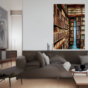 La biblioteca   Poster de arte de IA