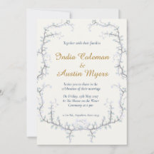 La Bluebell: Invitación de Boda Azul Polvoriento