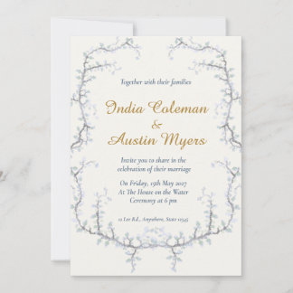 La Bluebell: Invitación de Boda Azul Polvoriento