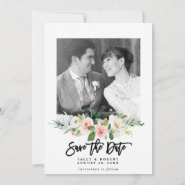 la boda de la foto floral ruidosa salva la tarjeta