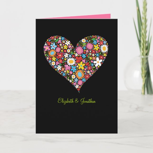 La boda del corazón de la tarjeta del día de San (Anverso)