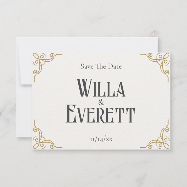 La Boda del Jardín Dorado salva la tarjeta de cita (Anverso)