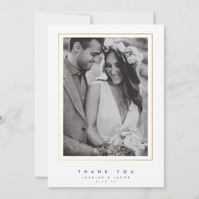 La boda elegante le agradece tarjeta de la foto (Anverso)