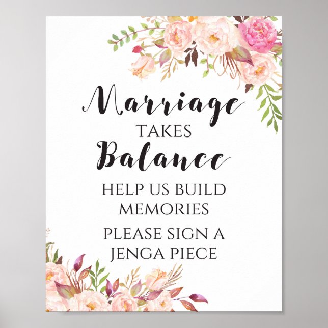 La boda floral boho requiere señal de equilibrio (Frente)