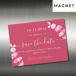 La boda Magenta eucalipto salva la cita imán