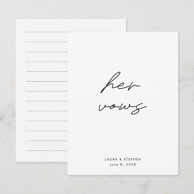 La Boda moderna de caligrafía blanca negra y sus v (Anverso / Reverso)