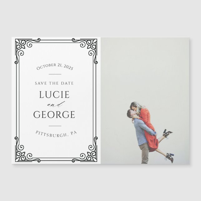 La boda moderna salva el imán de fecha (Anverso)