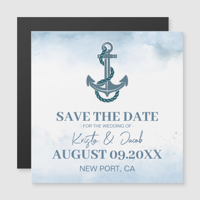 La Boda Náutica Azul De La Playa Costera Salva La  (Anverso/Reverso)