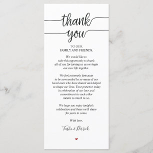 La boda rústica le agradece tarjeta del cubierto