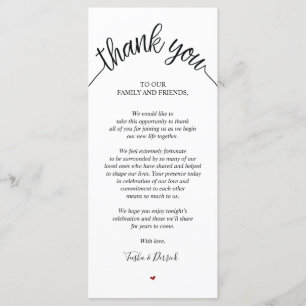 La boda rústica le agradece tarjeta del cubierto