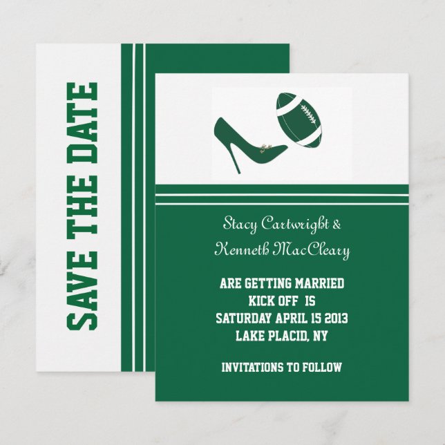 La Boda Verde Del Fútbol Salva La Invitación De La (Anverso / Reverso)