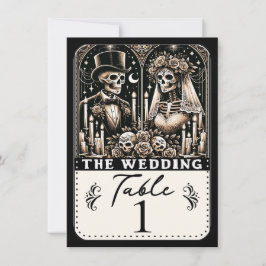 LA BODAS Esqueletos de Tarot Número de Mesa de Bod