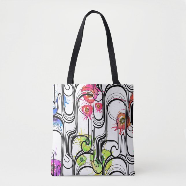 La bolsa de asas abstracta de FlowerLines (Anverso)