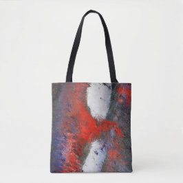 La bolsa de asas abstracta gris blanca roja